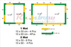 Gym Mat/ Fitness mat Ameoba Top - 1m x 1m thickness 17mm  4-side Interlocikng mat